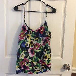 Floral cami top with adjustable straps
